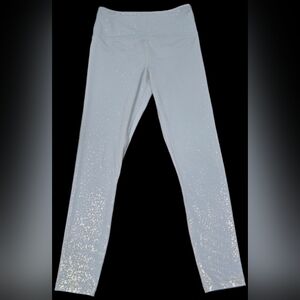 Zyia Active Sparkled Snow Blueish/Gray HIgh-waisted Compression Legging, Size 2